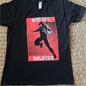 Winter Solider short sleeve black T-shirt Boys size large